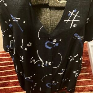 Kathy Levine Sz 3X MOD Space Funky Art-to-Wear Tabard Vest Jacket Layering FUN